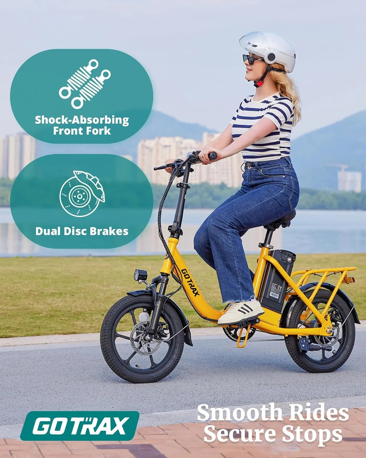 White 350W Folding Electric Bike Z61320