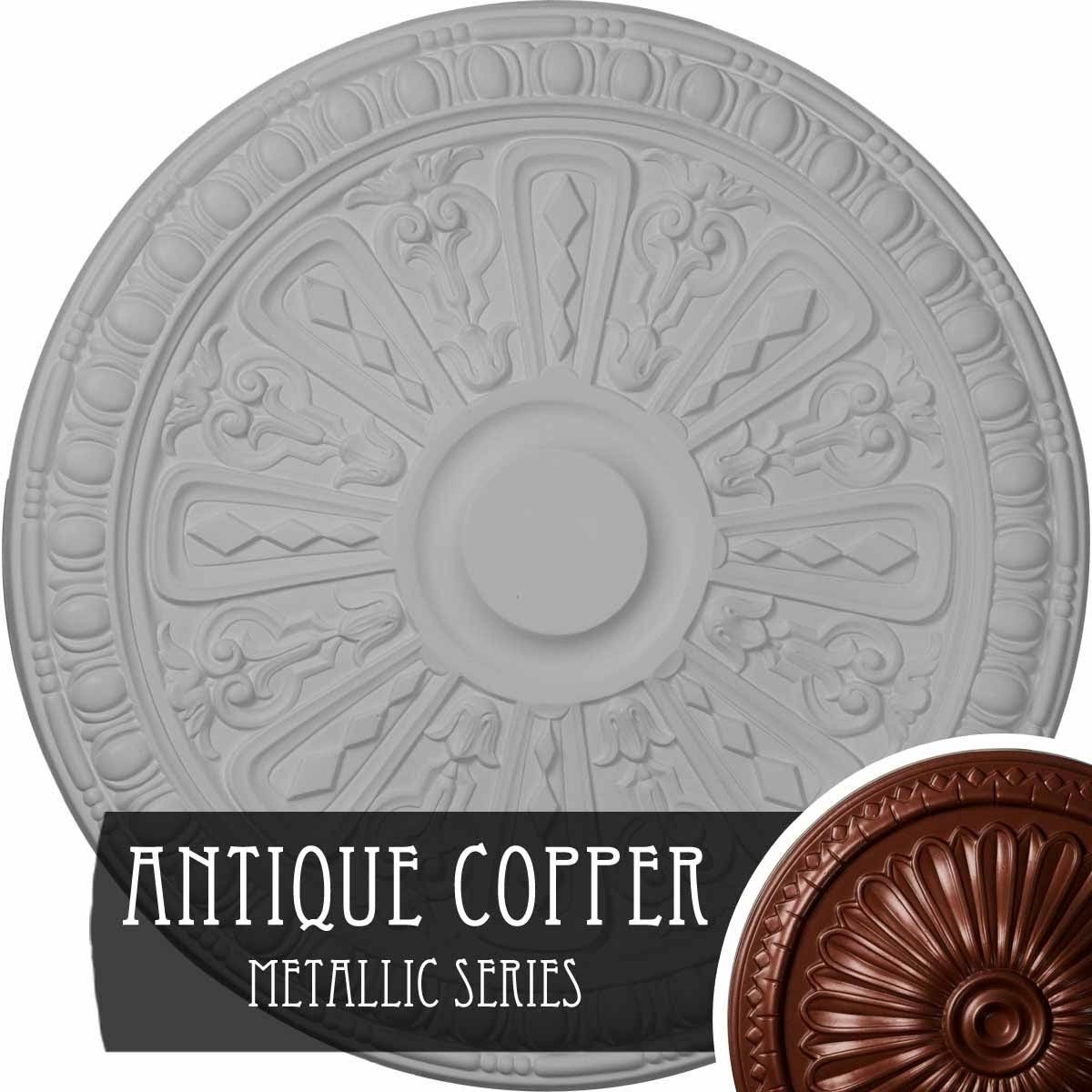 Bronze Blue Patina Hand-Painted Ceiling Medallion E5636