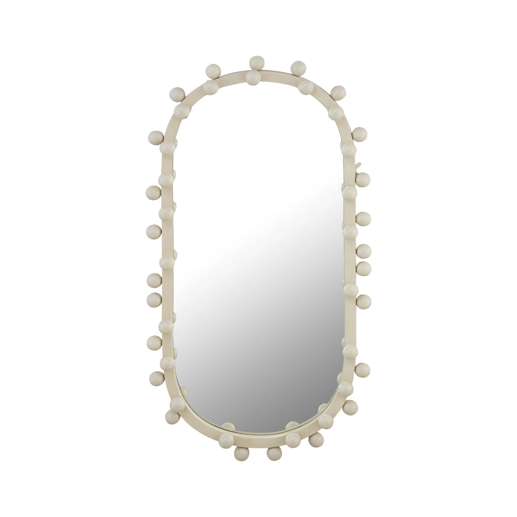 Ivory Oval Wall Mirror X97651