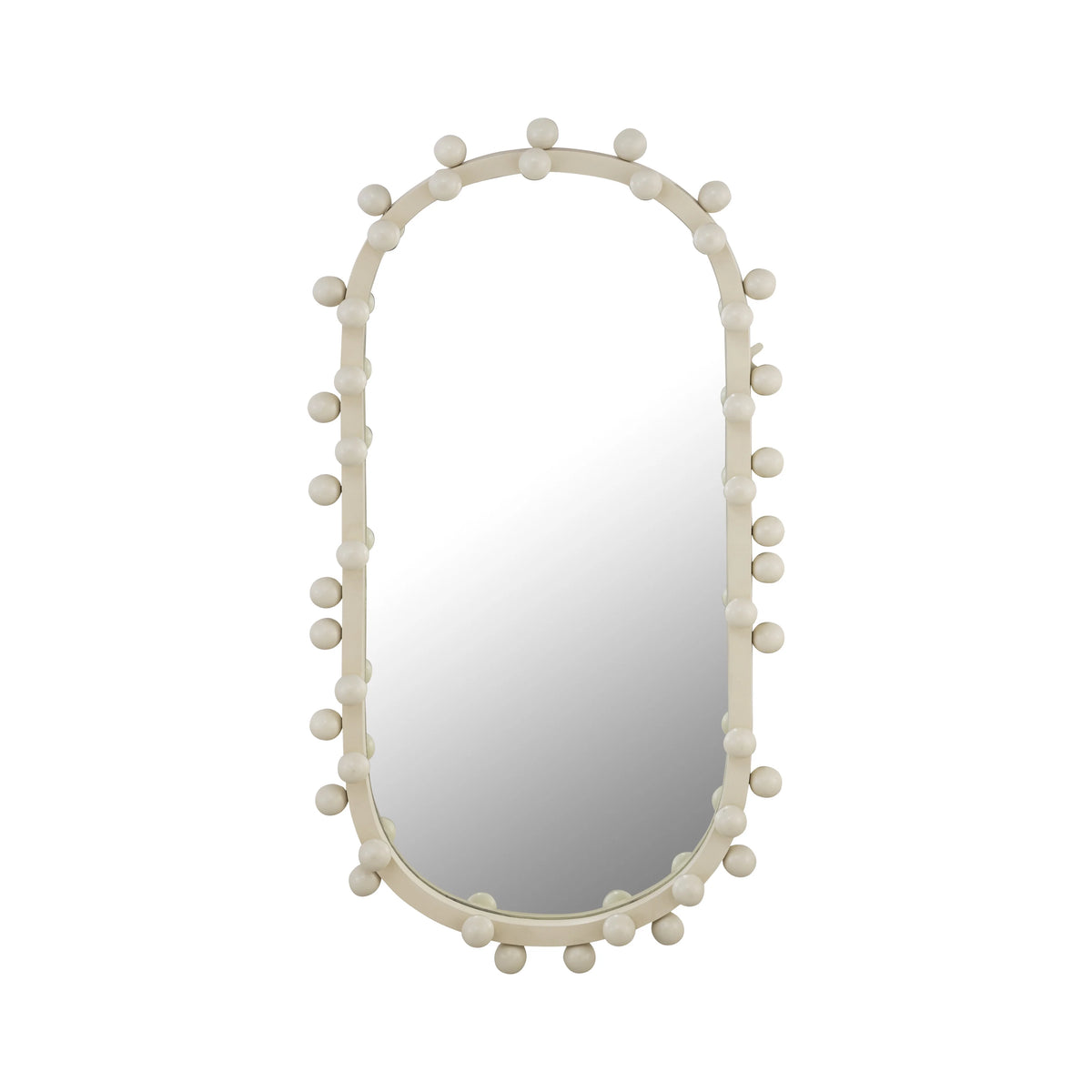 Ivory Oval Wall Mirror X97651