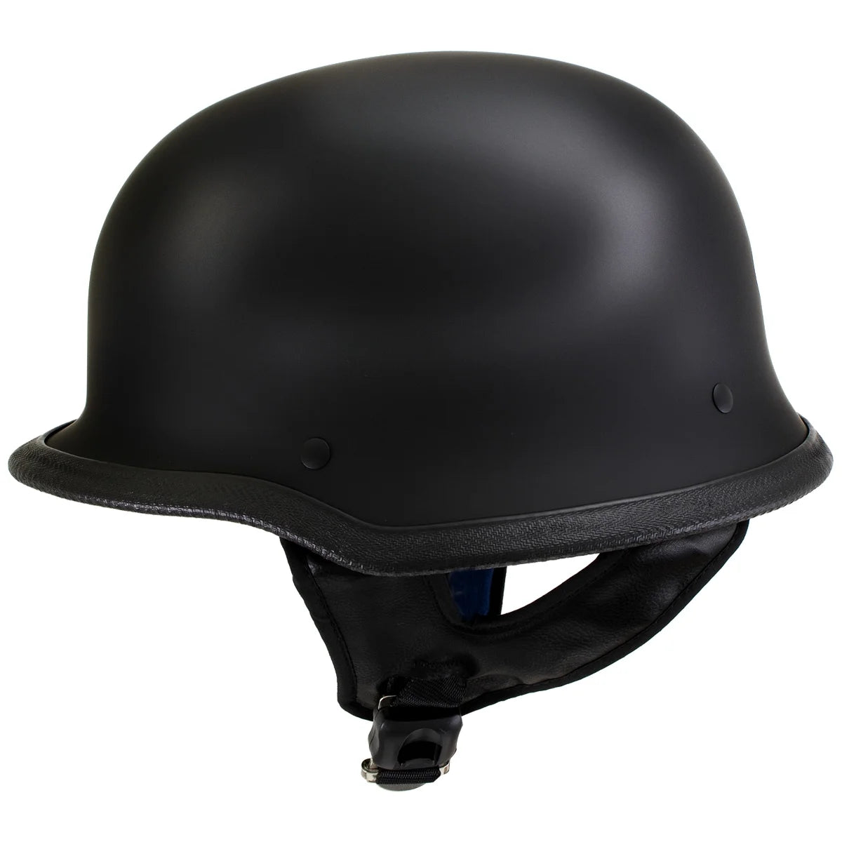 Flat Black Motorcycle Half Helmet Large O525