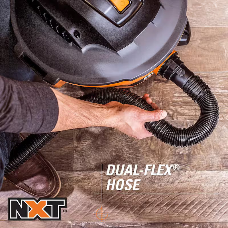 6 Gallon 3.5 Peak HP Wet/Dry Shop Vacuum with Filter, Hose, Wands, Nozzle, Crevice Tool and Dusting Brush F963