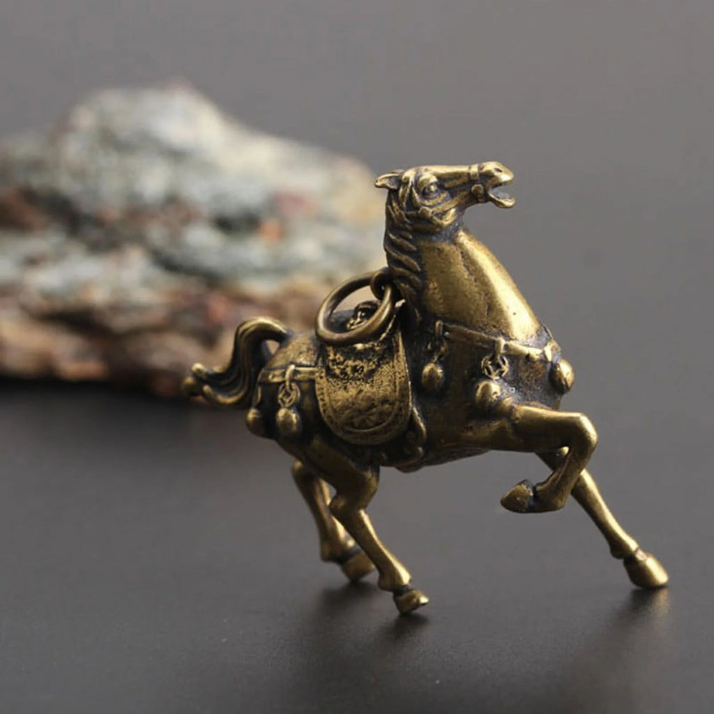 Solid Copper Race Horse Miniature Figurines Desk Decor Ornament Handmade Crafts J75091