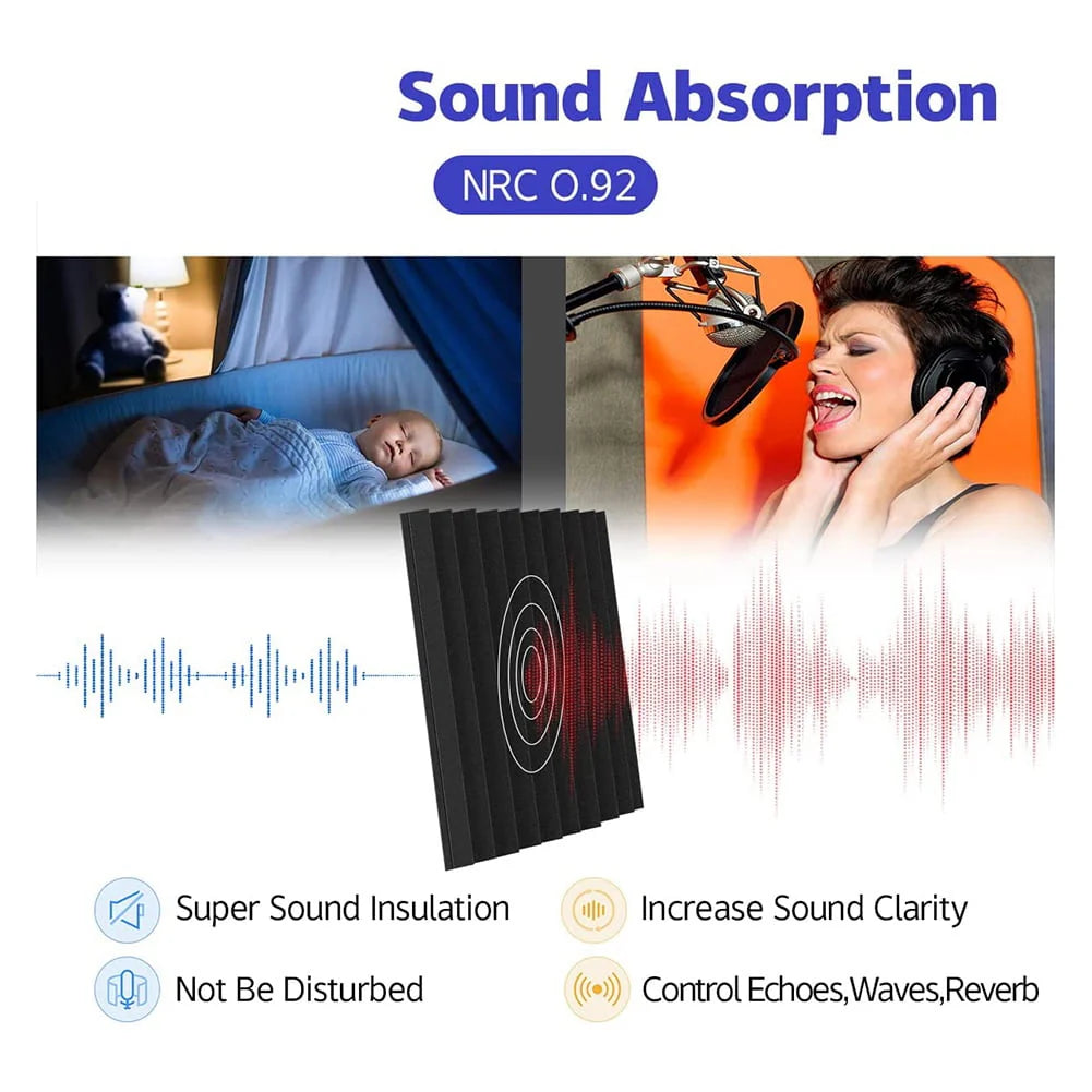 12 Pack Self-Adhesive Acoustic Panels Q471