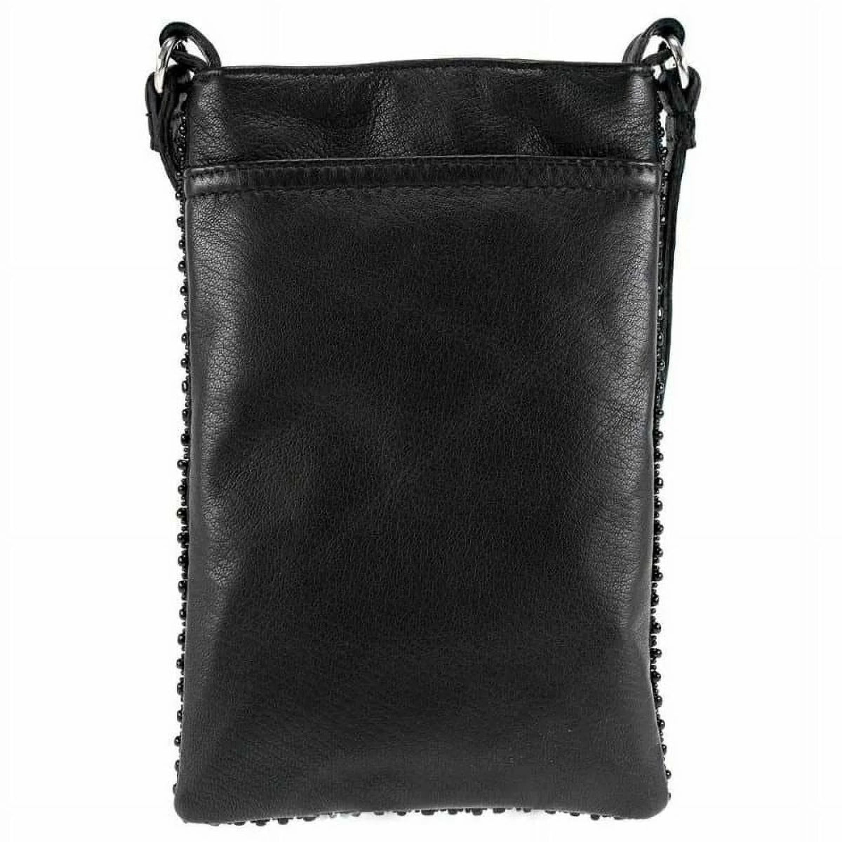 Leather Crossbody Phone Bag Beaded Shoulder Bag R91660