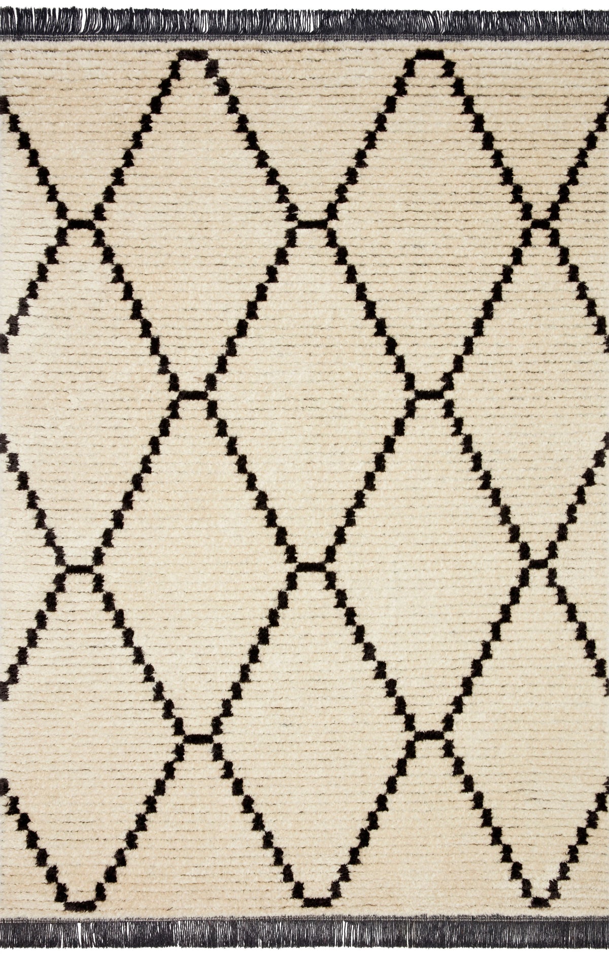 Cream Charcoal Rug 7'9 x 10' T4753