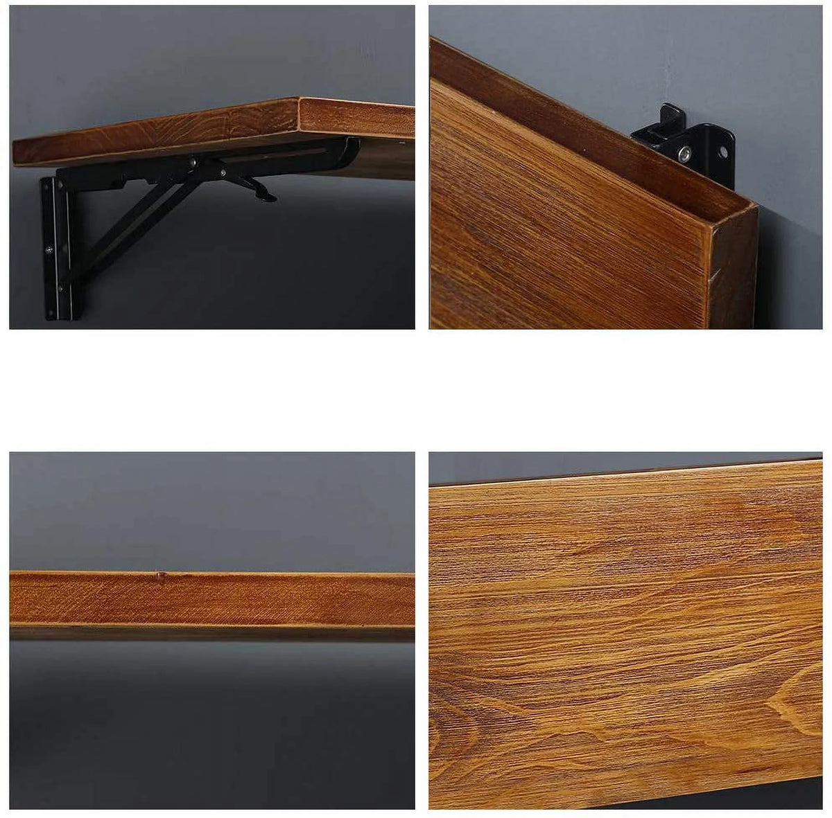47" Lx14 W Folding Wall Mounted Pine Wood Table A54964