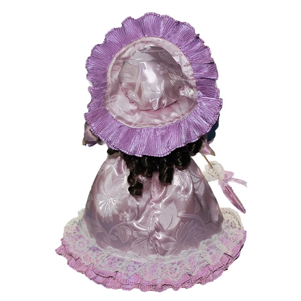 Victorian Porcelain Girl Dolls with Wooden Stand U66525