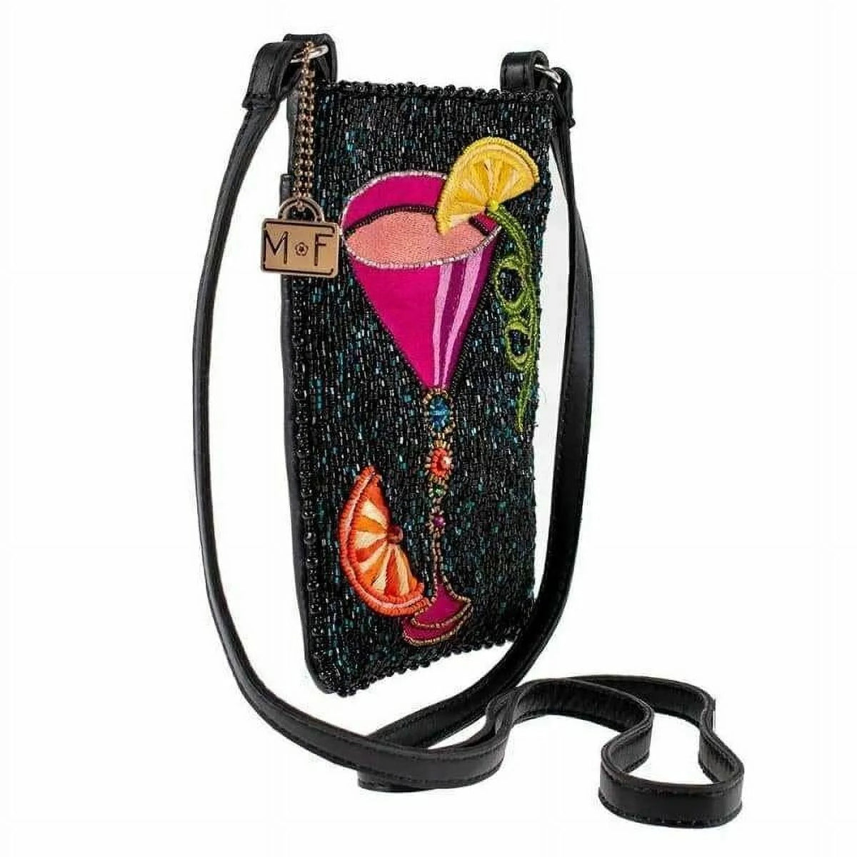 Leather Crossbody Phone Bag Beaded Shoulder Bag R91660