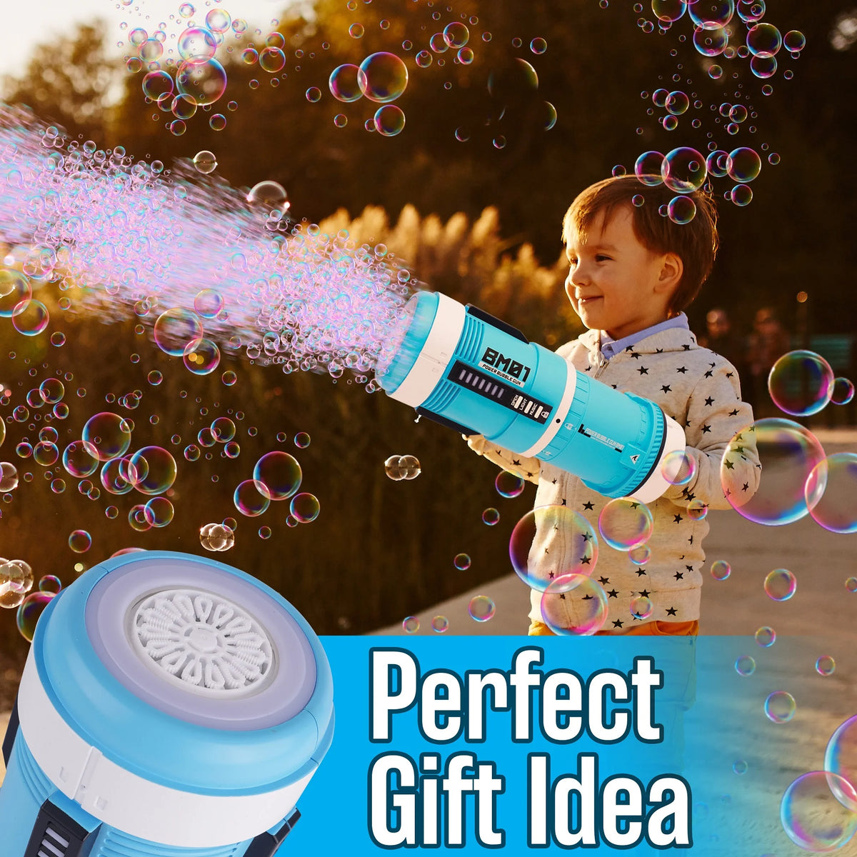 2 in 1 Rechargeable Bubble Gun with Sound and Light Z811466