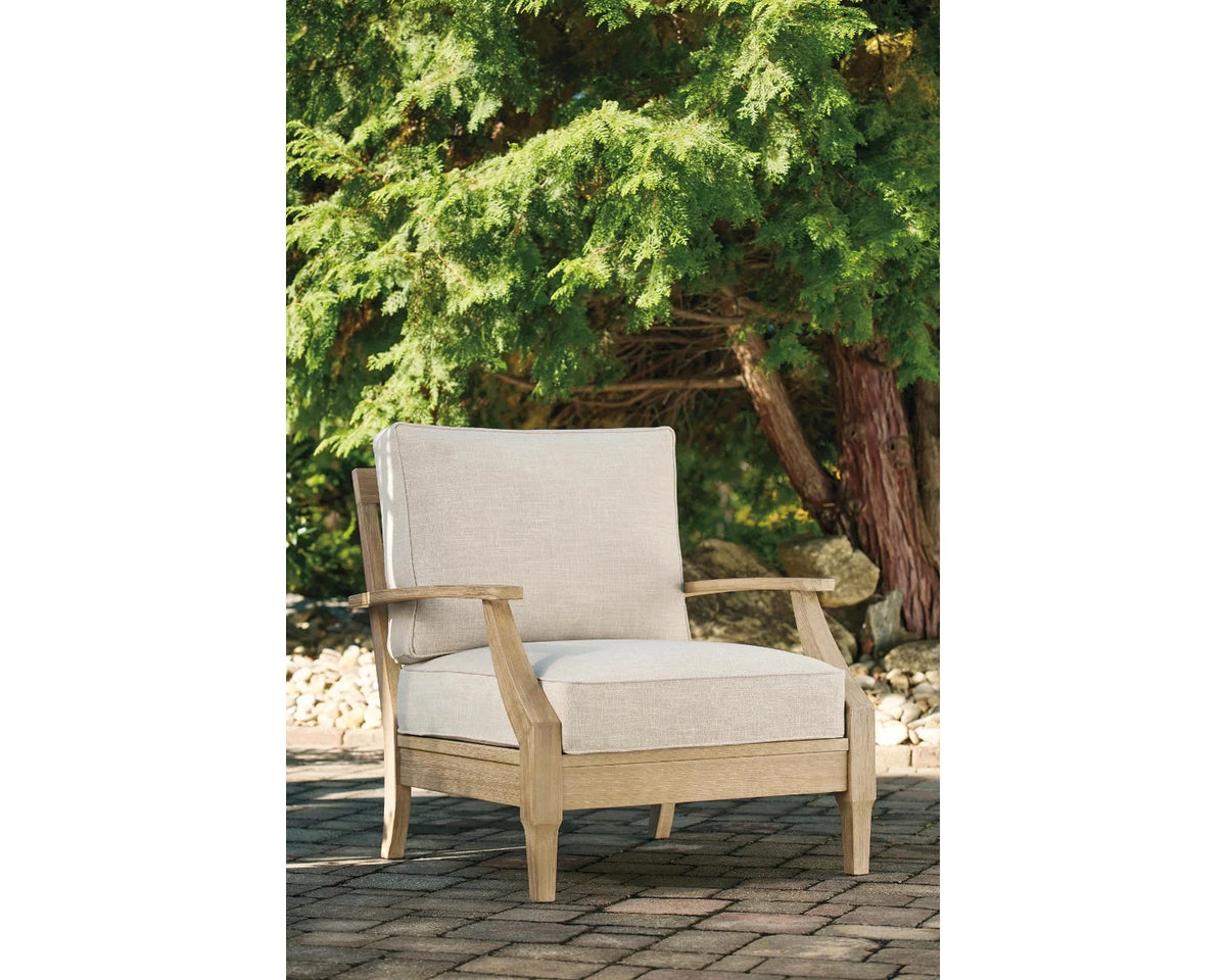 Beige Lounge Chair with Cushion F7773