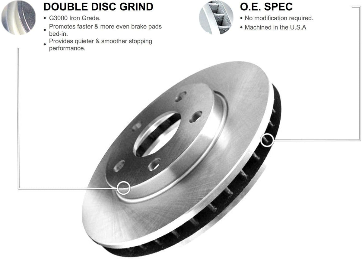 Front Brake Rotors with Semi-Metallic Brake Pads R186