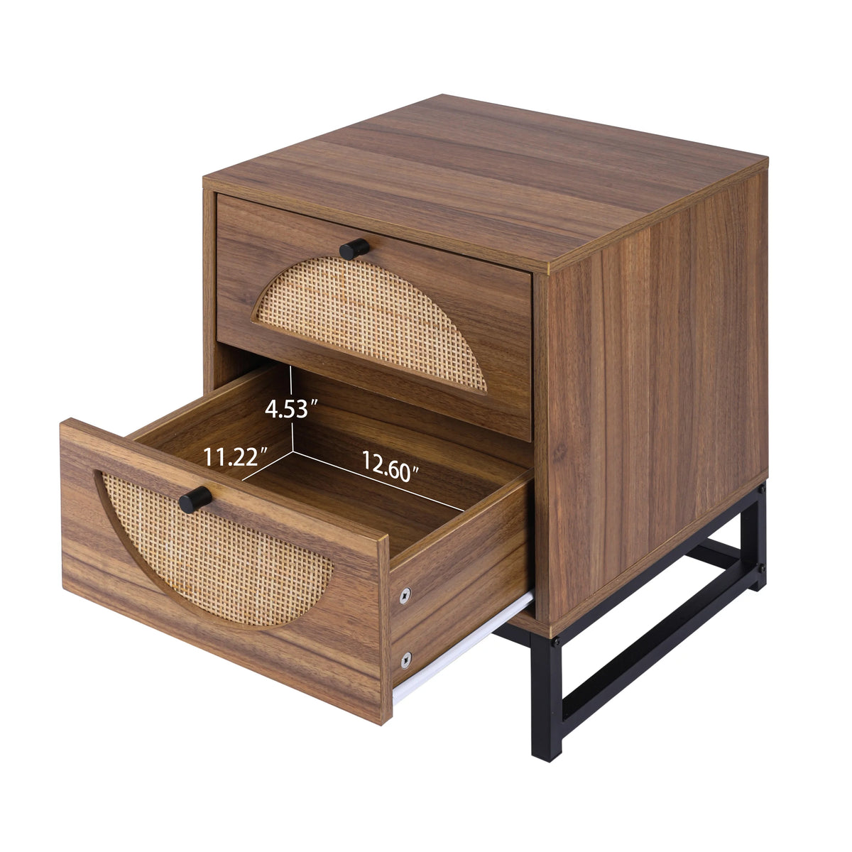 2 Hand Made Rattan Decorated Drawers Nightstand N599893