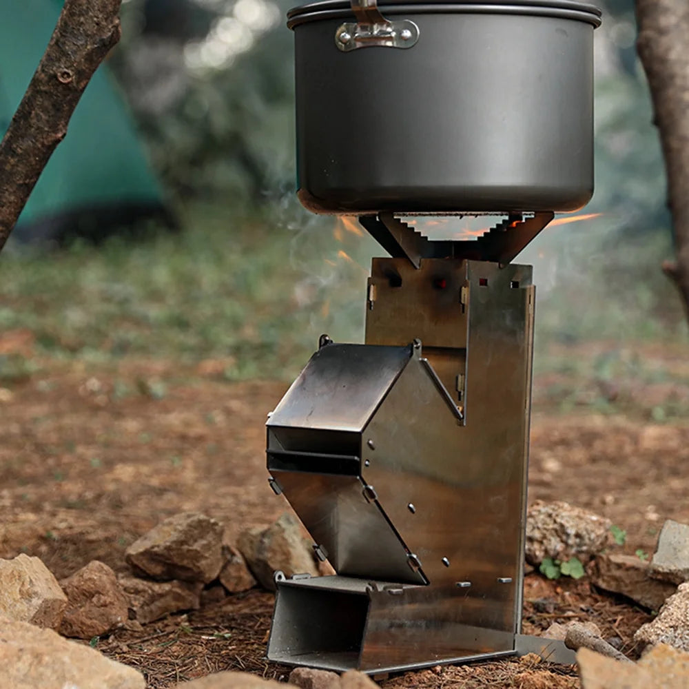 Portable Stainless Steel Rocket Camp Stove W122641