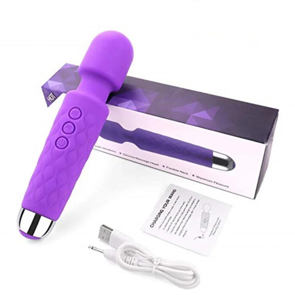 Purple Cordless USB Rechargeable Personal Wand Massager X358