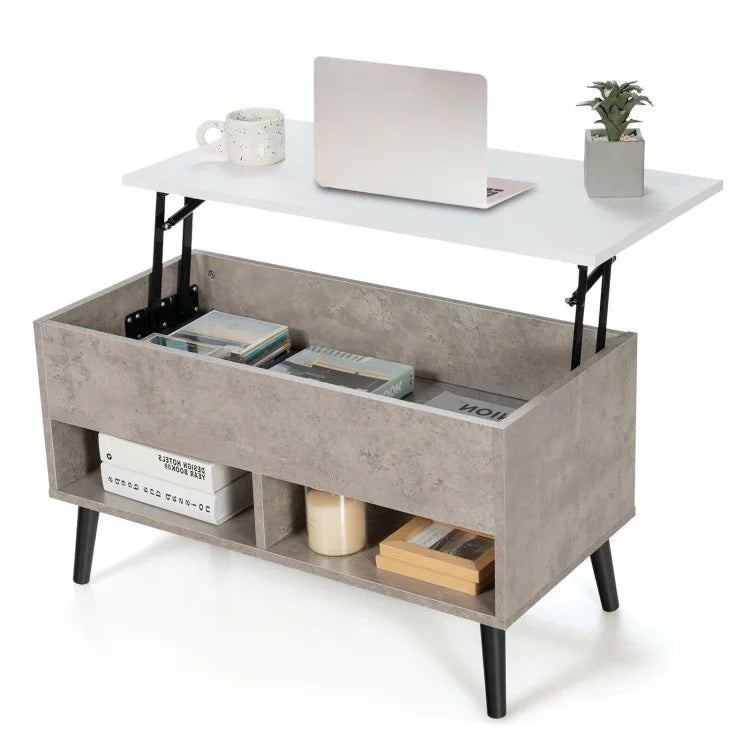 Lift-Top Coffee Table in Grey Wood White Top Finish X56465