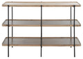 Oak Black 2 Shelf Console Table Q7794