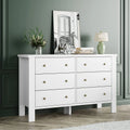 White 6 Drawer Wood Dresser K56216