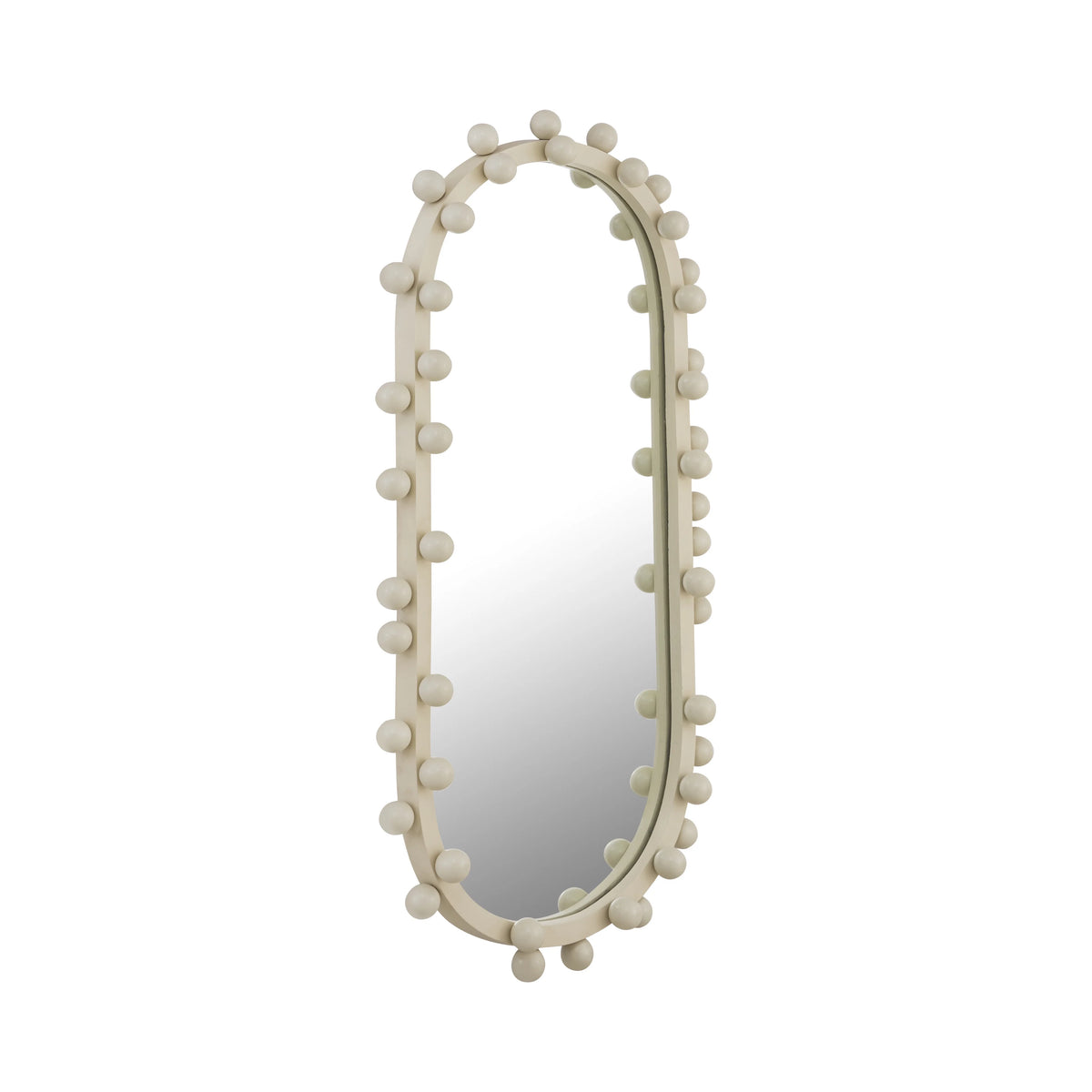 Ivory Oval Wall Mirror X97651