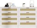 White 4 Drawer Wooden Dresser with Metal Handles T837