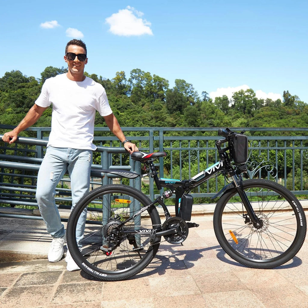 26'' Folding Electric Mountain Bike 500W 21 Speed 48V Removable Battery B333