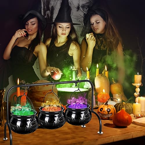 3 Ceramic Witches Cauldron Serving Bowls Set U3681