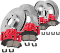 Powder Coated Red Calipers with Zinc Plated Rotors and Ceramic Pads E5923