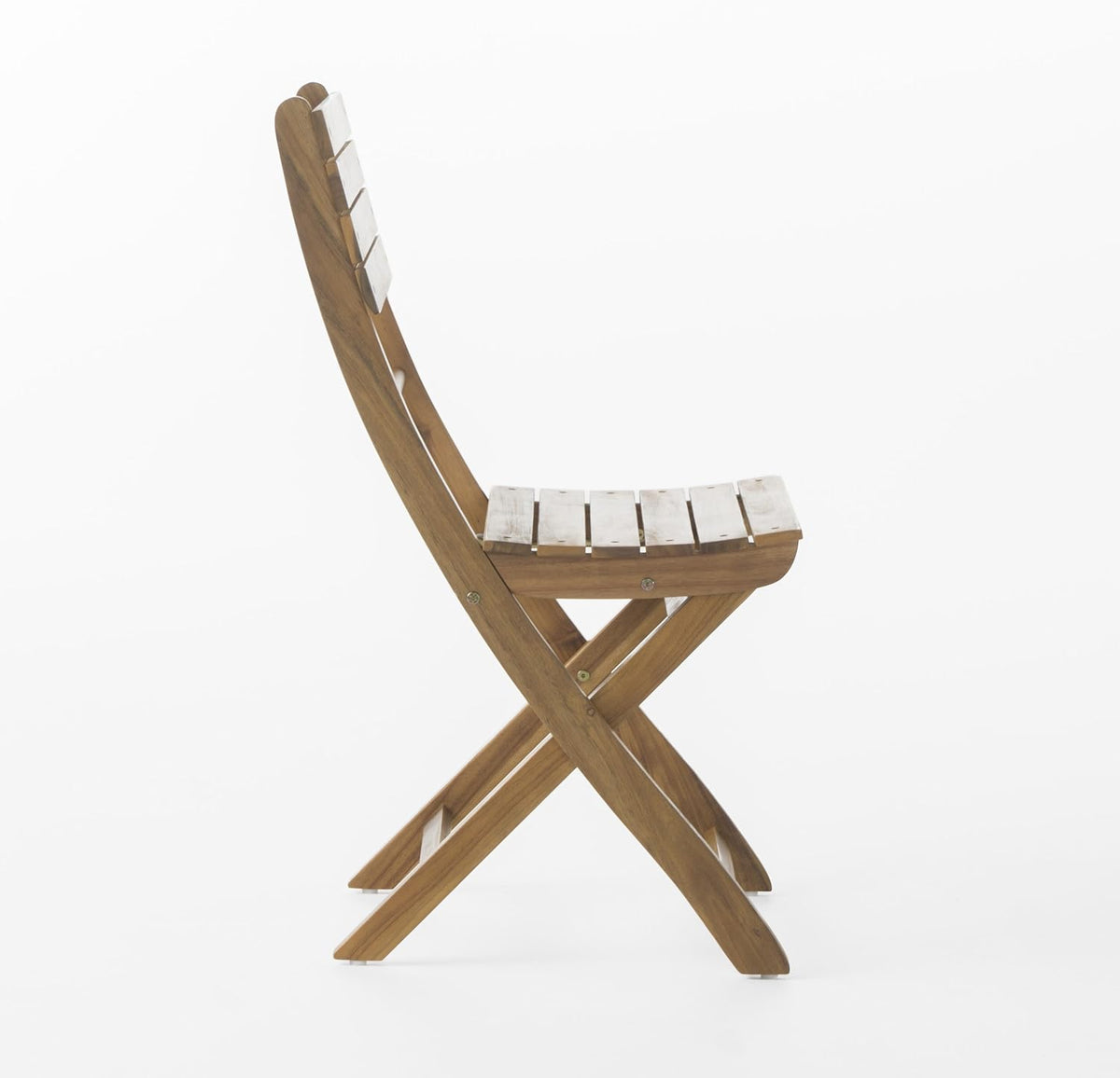 Natural Stained Acacia Wood Foldable Dining Chairs, 2-Pcs Set N755